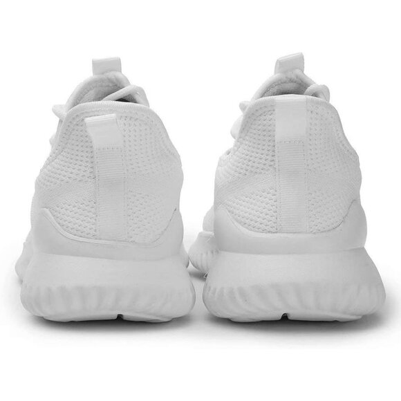 Women's Ladies Walking Running Slip On Lightweight Tennis Sneakers Shoes White - Picture 4 of 7